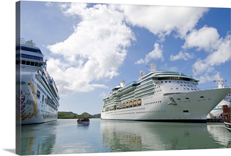 North America, Caribbean, Antigua. Cruise ship terminal Wall Art