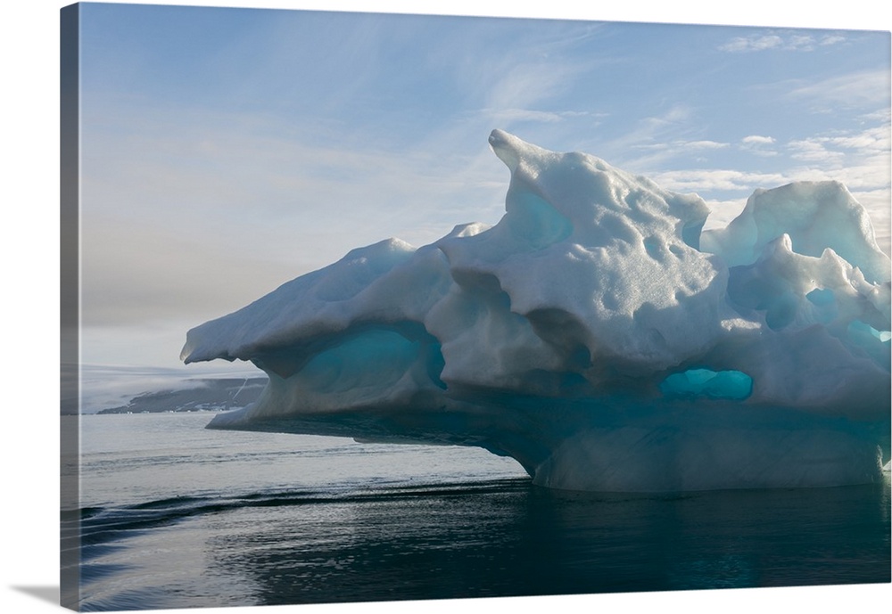 Norway, Barents Sea, Svalbard, Nordaustlandet, Palanderbukta, Zeipelodden. Large iceberg.