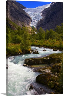 Norway, Briksdal Glacier and River
