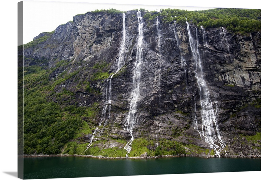 Norway, Geiranger. The Seven Sisters Waterfalls, in Geiranger.