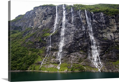 Norway, Geiranger, The Seven Sisters Waterfalls, in Geiranger