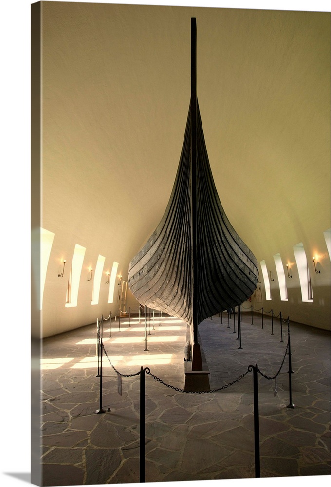 Norway, Oslo, Bygdoy Peninsula, Viking Ship Museum, Gostad viking longship, built around 890