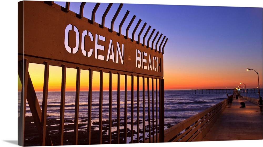 Ocean Beach Pier at Twilight, San Diego, Southern CA, USA