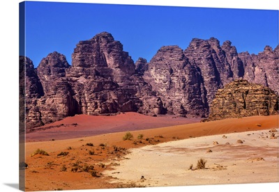 Orange Yellow Sand Rock Formation Valley Of Moon Wadi Rum Jordan