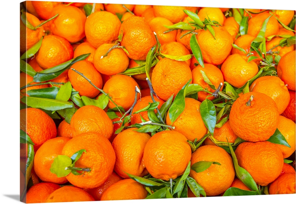 Oranges displayed in market in Shepherd's Bush, London, U.K.
