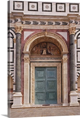 Ornate doorway, Piazza della Signoria, Florence, Italy