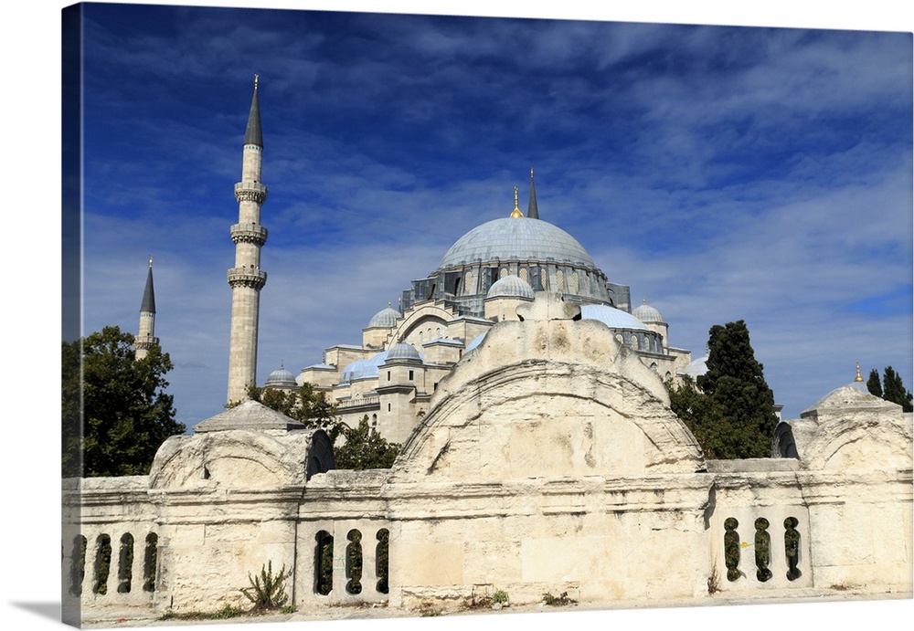 Turkey, Istanbul, Suleymaniye Mosque complex (Suleymaniye Camii) is an Ottoman imperial mosque located on the Third Hill o...