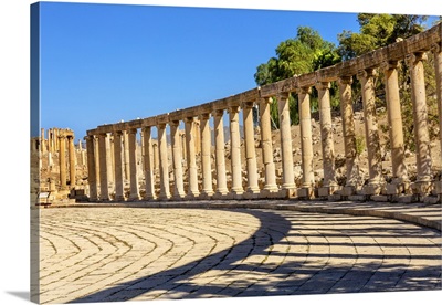 Oval Plaza 160 Ionic Columns Ancient Roman City Jerash Jordan