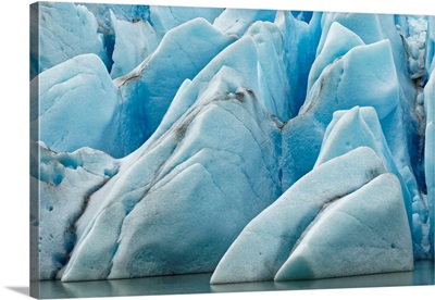 Pattern In Blue Ice Of Grey Glacier, Torres Del Paine National Park, Chile