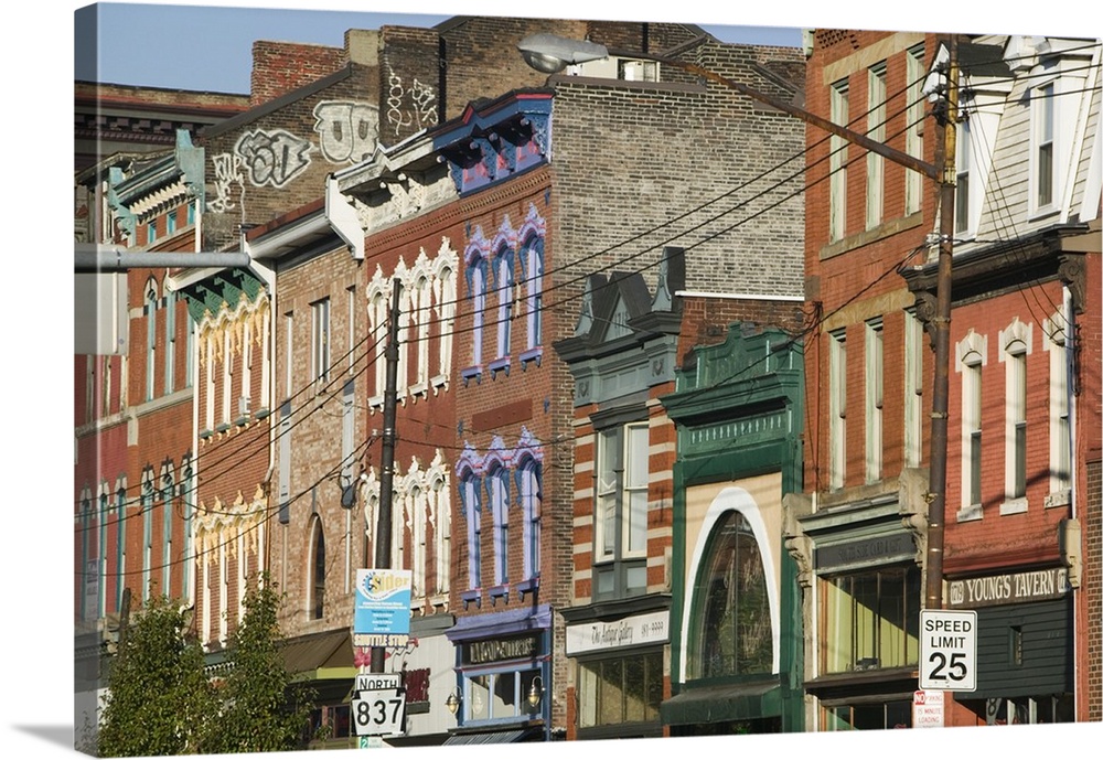 Pennsylvania, Pittsburgh, Southside Area, Buildings along East Carson Street.