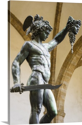 Perseus And Medusa Statue At Loggia Dei Lanzi, Florence, Tuscany, Italy