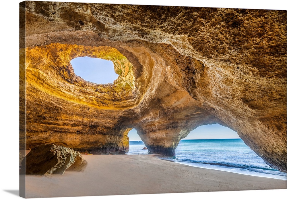 Portugal, Benagil. Beach and sea cave.