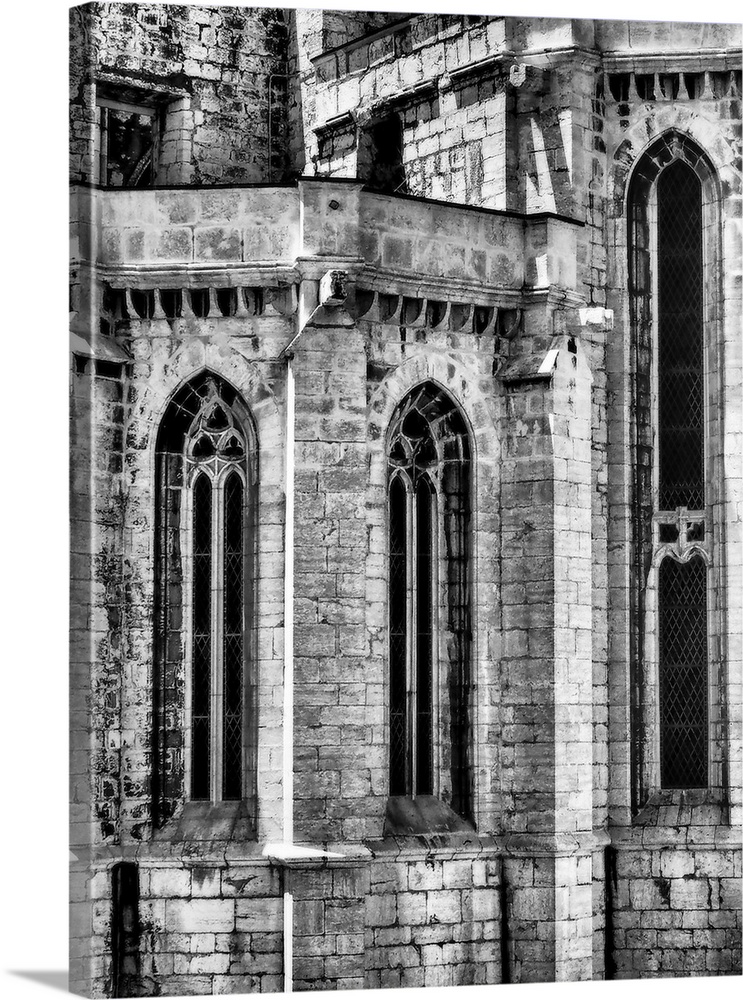 Portugal, Lisbon. Ruins of the 14th-15th century Gothic church Igreja do Carmo in Chiado.