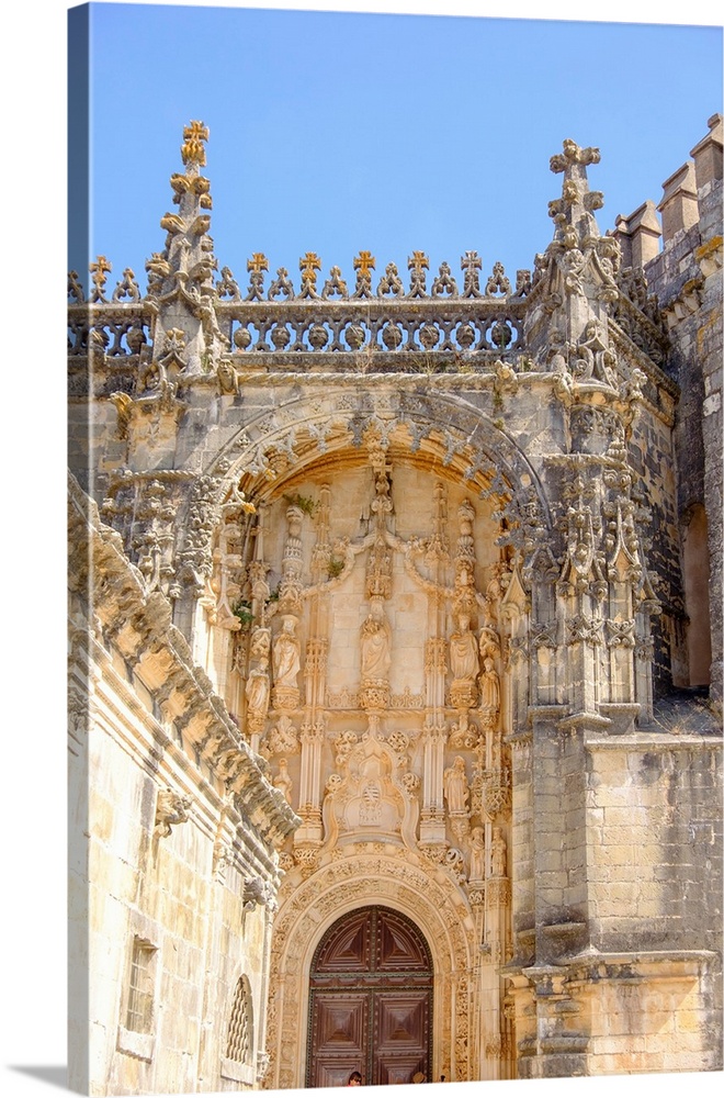 Portugal, Tomar. Tomar Castle, Knights of the Templar fortress, castle and convent. Convent of Knights of Christ. Castle C...