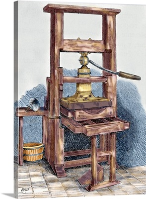 Printing press used by Benjamin Franklin, US statesman and scientist