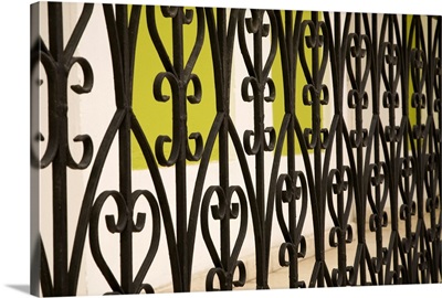 Puerto Rico, Ponce. Wrought-iron grill, traditional colonial architecture
