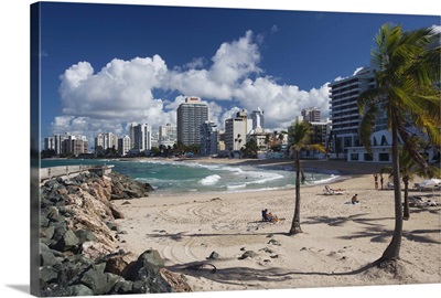 Puerto Rico, San Juan, Condado, Condado high rise buildings and Condado Beach