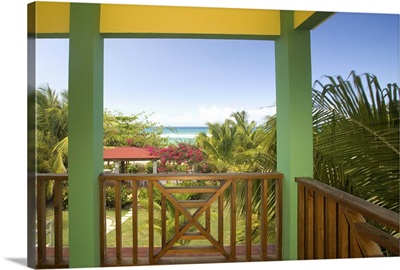 Puerto Rico, Vieques. Caribbean, beach and palm trees