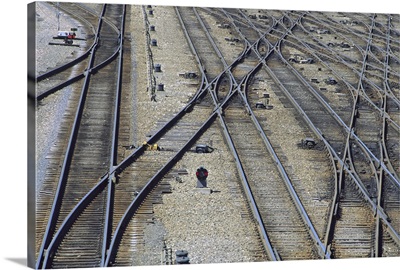 Railroad switching yard tracks