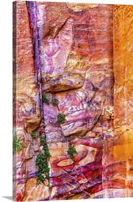 Red Rock Abstract Near Royal Tombs Petra Jordan