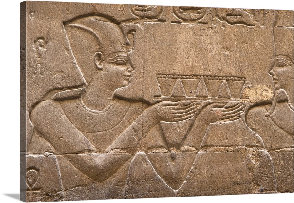 Relief depicting a pharaoh making offerings to the god MIN, god of fertility. Chapel dedicated to Amun-Min. New Empire. Te...