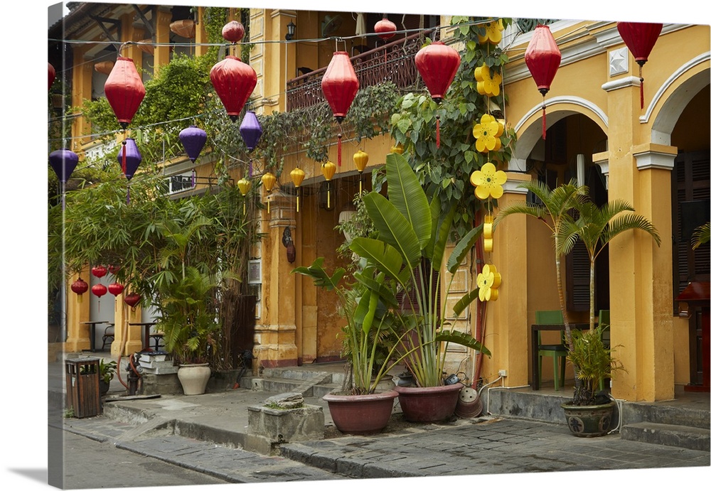 Restaurants and lanterns, Hoi An (UNESCO World Heritage Site), Vietnam