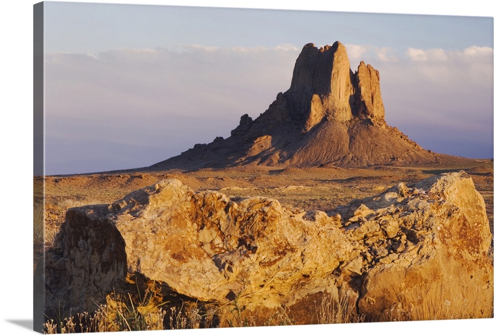 Rocks at sunset, Shiprock, Navajo Indian Reserve, New Mexico, USA, September 2006