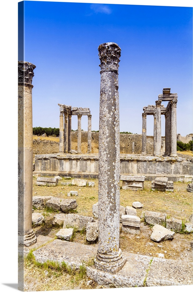 Roman Ruins Temple of Juno Caelestis, 3rd Century b.C., Dougga Archaeological Site, UNESCO World Heritage Site, Tunisia, N...
