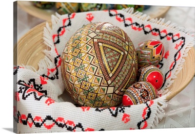 Romania. Bukovina, Moldovita, Renowned For Painted Eggs Decorative For Easter Holidays