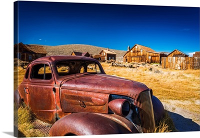 Rusted Car And Buildings, Bodie State Historic Park, California