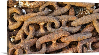 Rusted Chain In Crescent City Marina, Northern California