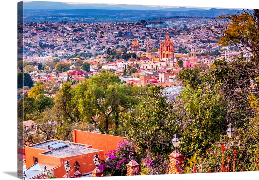 San Miguel de Allende, Mexico, Miramar Overlook Parroquia Archangel Church Wide, Churches Houses.