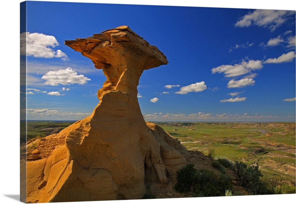 Sandstone spire in the badlands near Jordan, Montana, USA