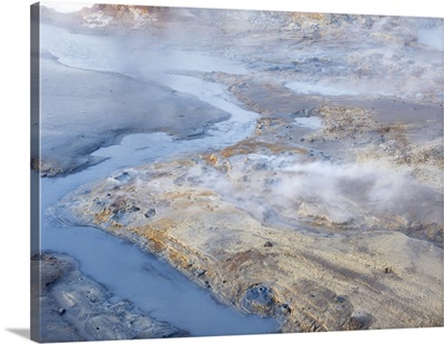 Seltun Geothermal Near Krysuvik Volcano On Reykjanes Peninsula During Winter