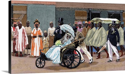 Sierra Leone, Bride of the High Society, Colored engraving 1880