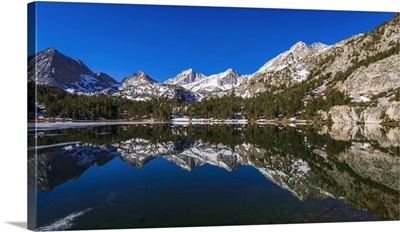 Sierra Peaks Reflected In Long Lake, Little Lakes Valley, John Muir Wilderness, USA