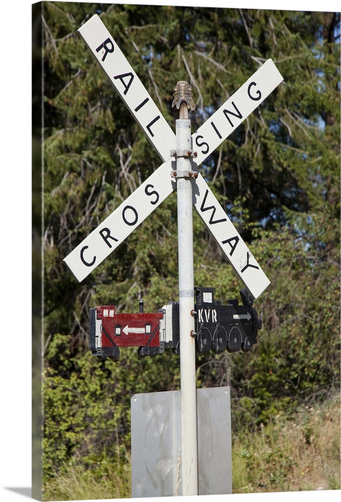 Sign along the Kettle Vlley Railway near Penticton British Columbia Canada