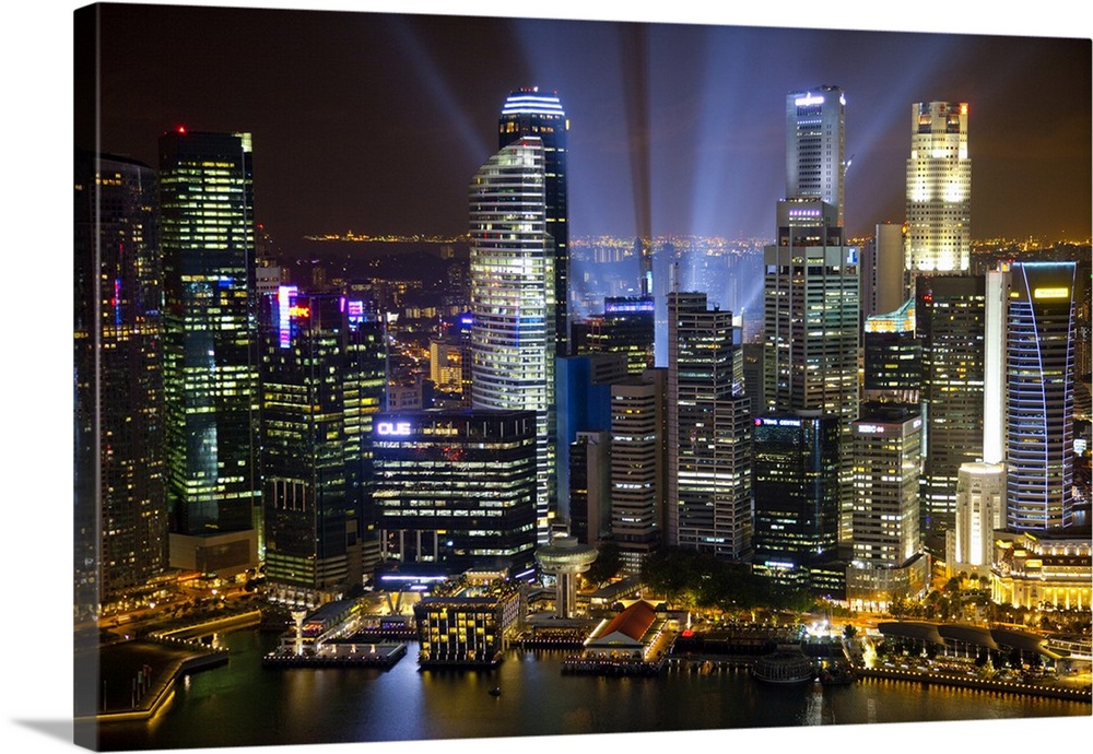 Singapore. Downtown overview at night.