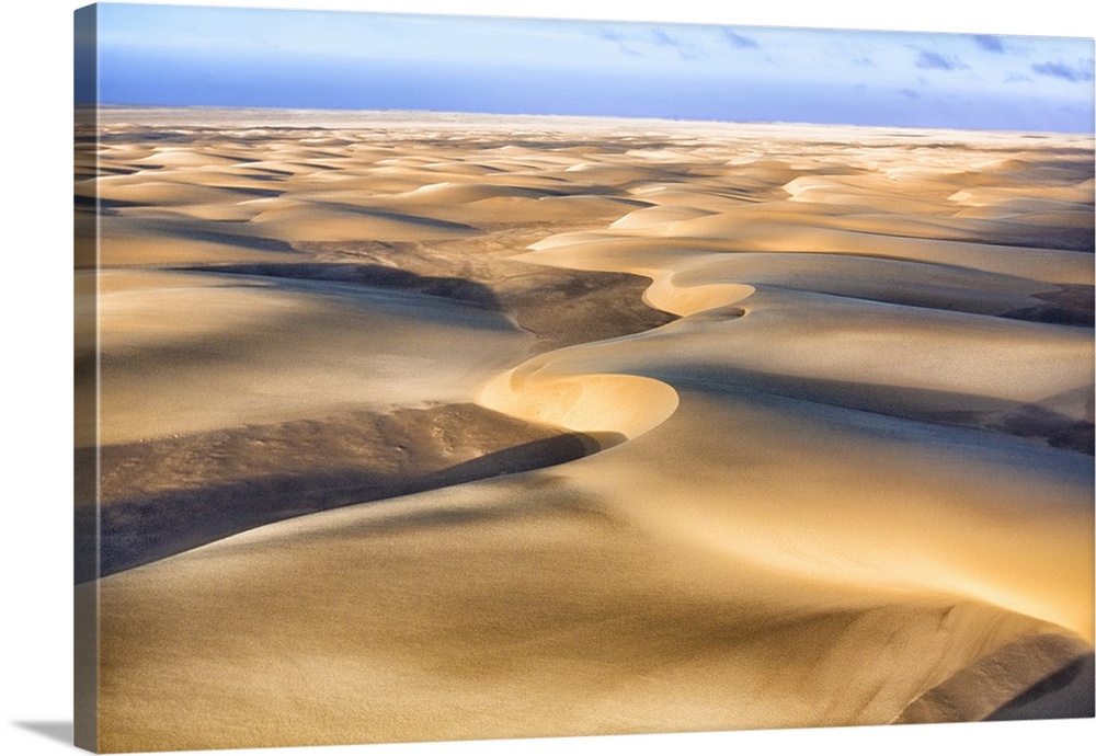 Skeleton Coast, Namibia. Aerial view of immense sand dunes.
