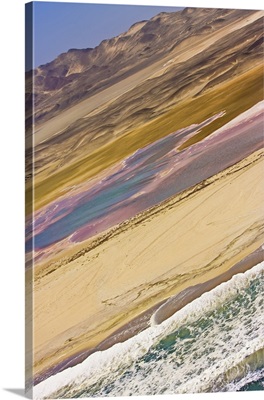 Skeleton Coast, Namibia, Areal View of the coast and a salt pan