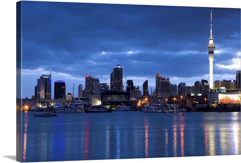 Skytower and Auckland CBD at Dawn, St Marys Bay, Auckland, North Island, New Zealand