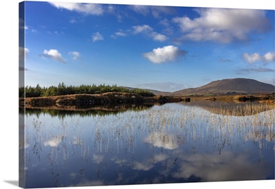 Small Lake Reflecting Clouds Near Clifden, Ireland