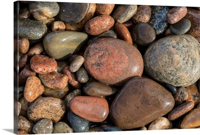 Smooth pebbles on beach of Lake Superior, Whitefish Point, Upper Peninsula, Michigan