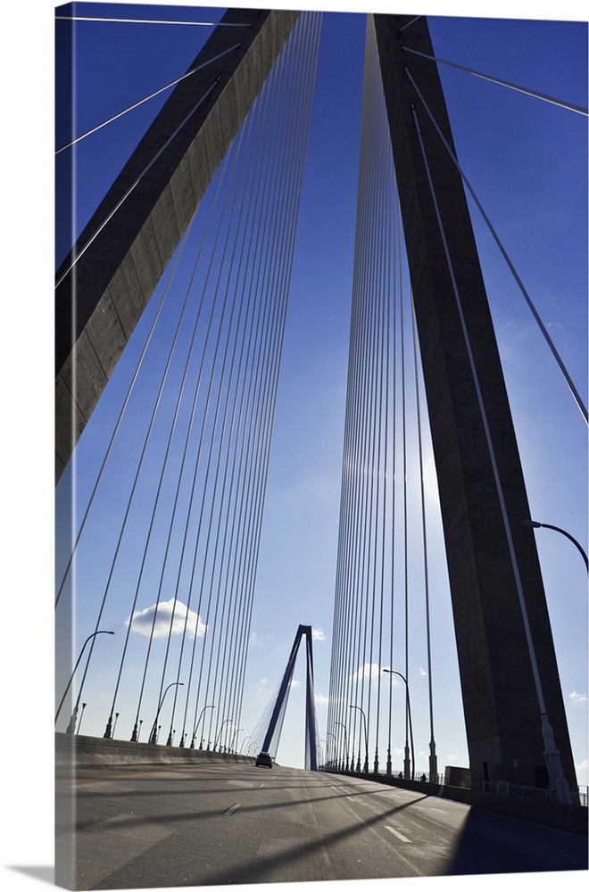 South Carolina, Charleston, View of the Arthur Ravenel Jr. Bridge.