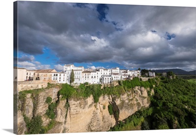Spain, Andalusia, Ronda Perches On The Rugged Defensible Limestone Cliffs