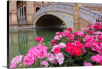 Spain, Andalusia, Seville, The Elaborately And Traditionally Decorated Plaza De Espana