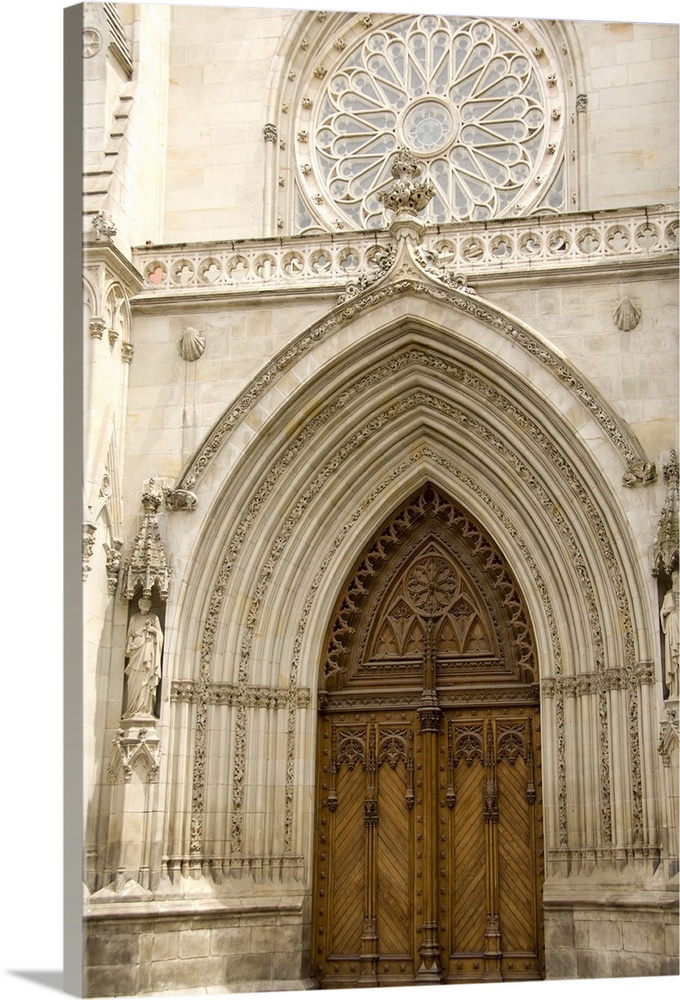 Spain, Bilbao. Church in Historic District.