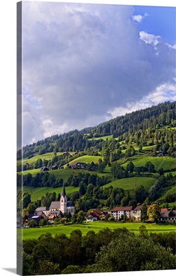 St Lorenzo village in Murau Austria with beautiful green mountains