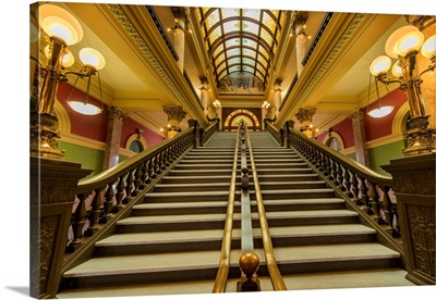 Stairway in the rotunda of the State Capitol Building in Helena, Montana, USA