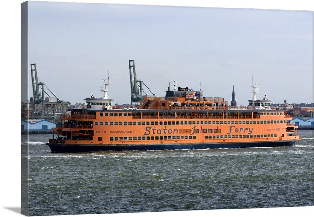 Staten Island Ferry in the harbor at New York City, New York, USA.